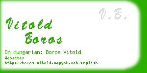 vitold boros business card